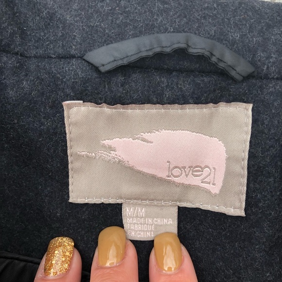 Forever 21 Jackets & Coats Forever 2 Charcoal Gray Pea Coat Poshmark